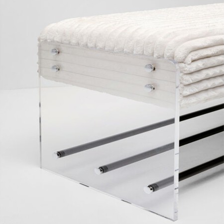 Bancheta Inside, metal, MDF, plastic, poliester, alb, L.103 cm, 70932