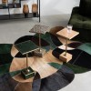 Masuta laterala Loco, metal, MDF, polirasina, verde/auriu, 25X25 cm, 71015