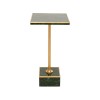 Masuta laterala Loco, metal, MDF, polirasina, verde/auriu, 25X25 cm, 71015