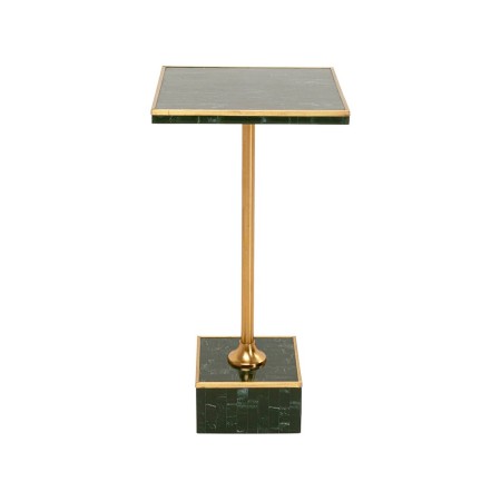 Masuta laterala Loco, metal, MDF, polirasina, verde/auriu, 25X25 cm, 71015