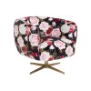 Fotoliu rotativ Peony Roses, metal, poliester, multicolor, H.70 cm, 71057
