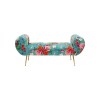 Bancheta Trono Flower Fever, metal, poliester, albastru, L.140 cm, 71150
