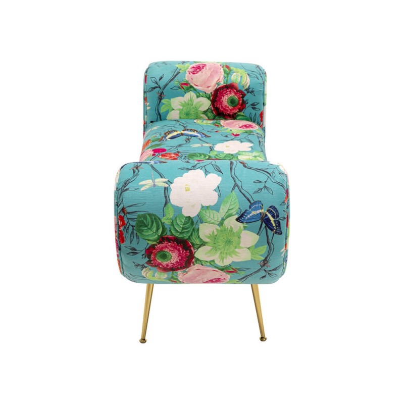 Bancheta Trono Flower Fever, metal, poliester, albastru, L.140 cm, 71150
