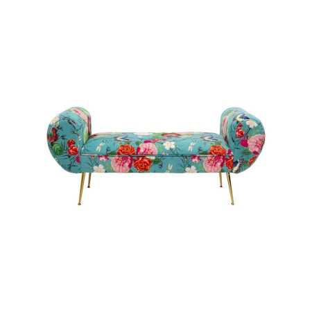 Bancheta Trono Flower Fever, metal, poliester, albastru, L.140 cm, 71150