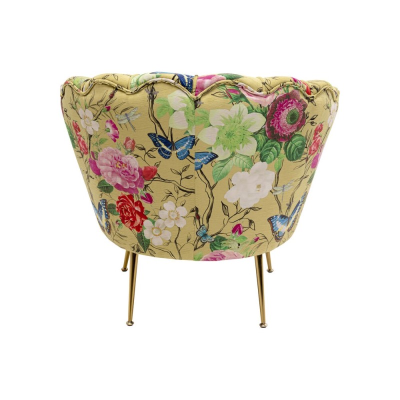 Fotoliu Water Lily Gold Flower Fever, metal, poliester, galben, H.77 cm, 71154