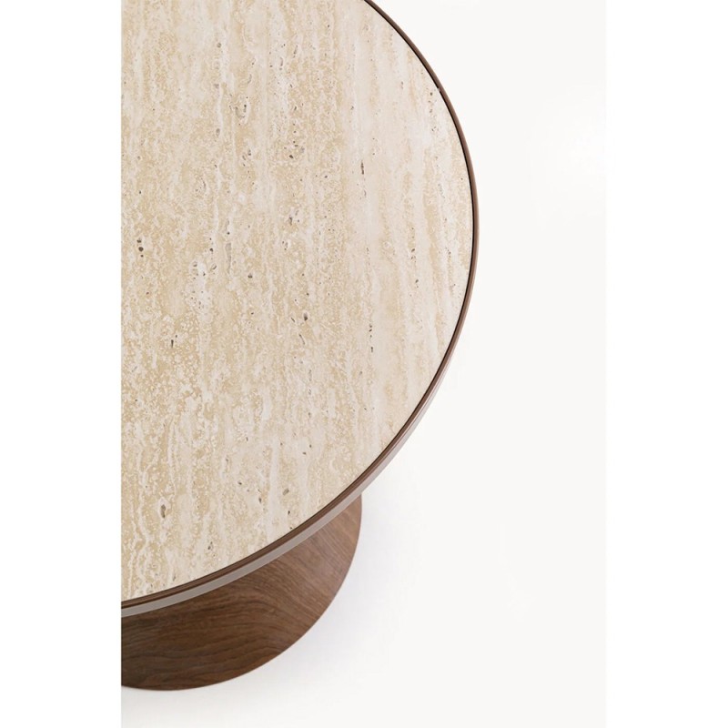 Masuta laterala Cono, metal, MDF, maro/bej, D.50 cm, 71333