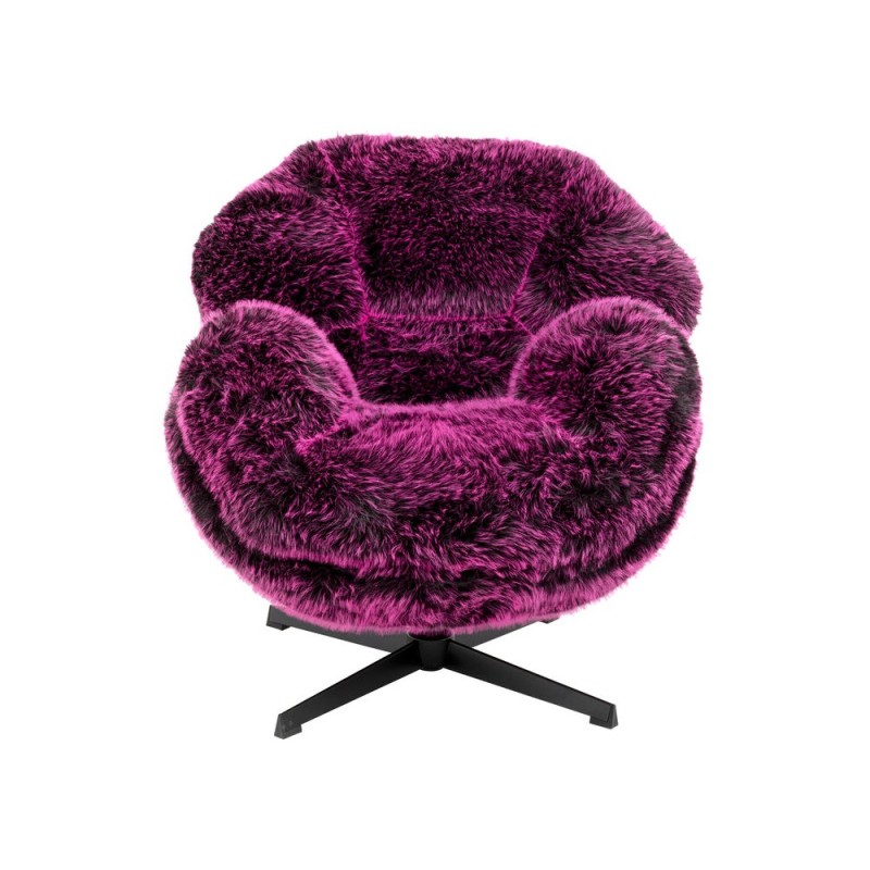 Fotoliu rotativ Cutie Purple, metal, poliester, violet, H.85 cm, 71573