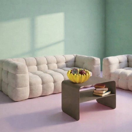 Masuta de cafea Lounge, metal, taupe, L.58 cm, 71719