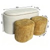 Bancheta cu depozitare Acapella, MDF, spuma, poliester, crem/maro, 3 piese, L.96 cm, 71783