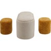 Bancheta cu depozitare Acapella, MDF, spuma, poliester, crem/maro, 3 piese, L.96 cm, 71783