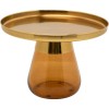 Masuta laterala Bottiglia, metal, sticla, maro/auriu, D.60 cm, 71851