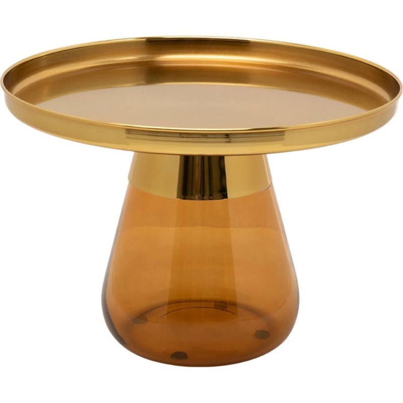 Masuta laterala Bottiglia, metal, sticla, maro/auriu, D.60 cm, 71851