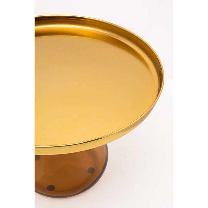 Masuta laterala Bottiglia, metal, sticla, maro/auriu, D.60 cm, 71851