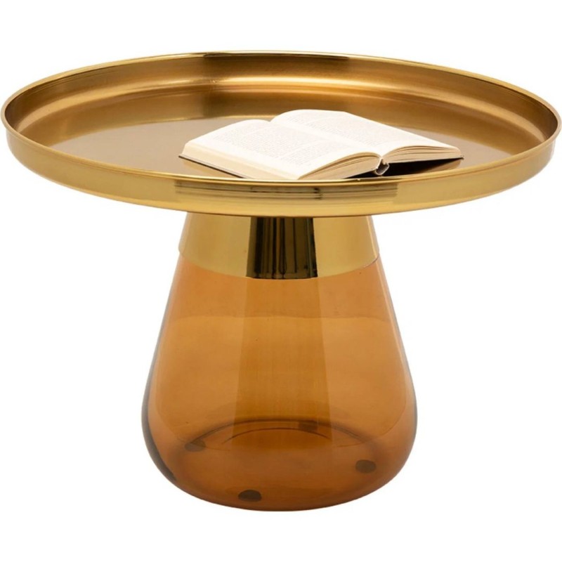 Masuta laterala Bottiglia, metal, sticla, maro/auriu, D.60 cm, 71851
