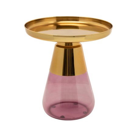 Masuta laterala Bottiglia, metal, sticla, auriu/violet, D.50 cm, 71853