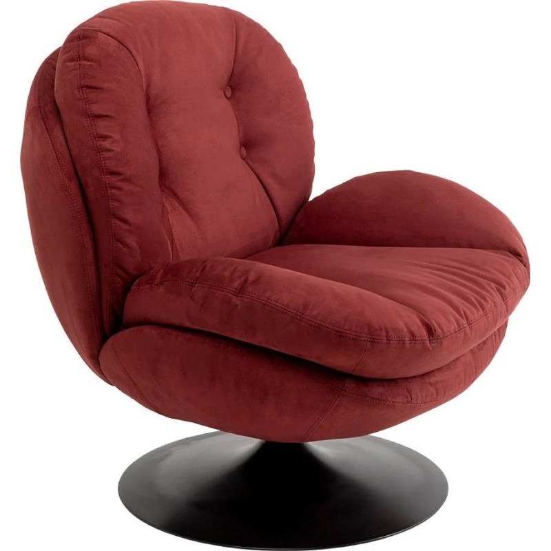 Fotoliu rotativ Cosy, metal, poliester, rosu, H.86 cm, 71886