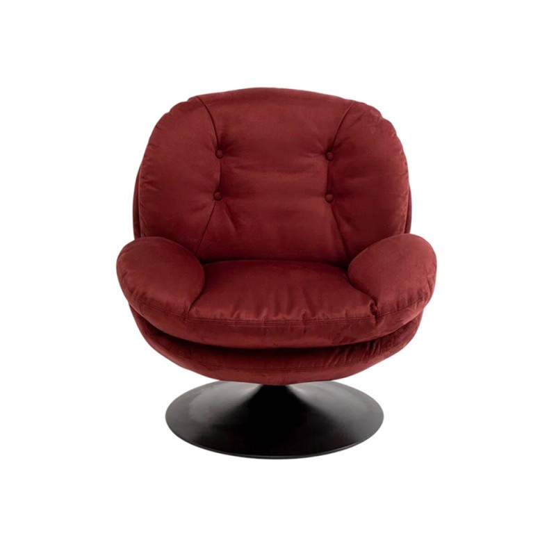 Fotoliu rotativ Cosy, metal, poliester, rosu, H.86 cm, 71886