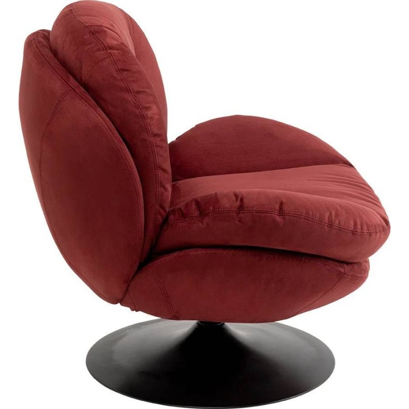 Fotoliu rotativ Cosy, metal, poliester, rosu, H.86 cm, 71886