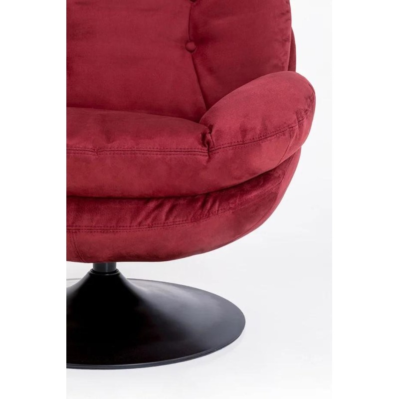 Fotoliu rotativ Cosy, metal, poliester, rosu, H.86 cm, 71886