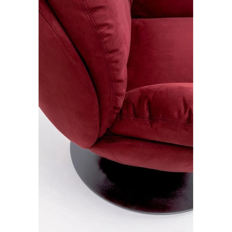 Fotoliu rotativ Cosy, metal, poliester, rosu, H.86 cm, 71886