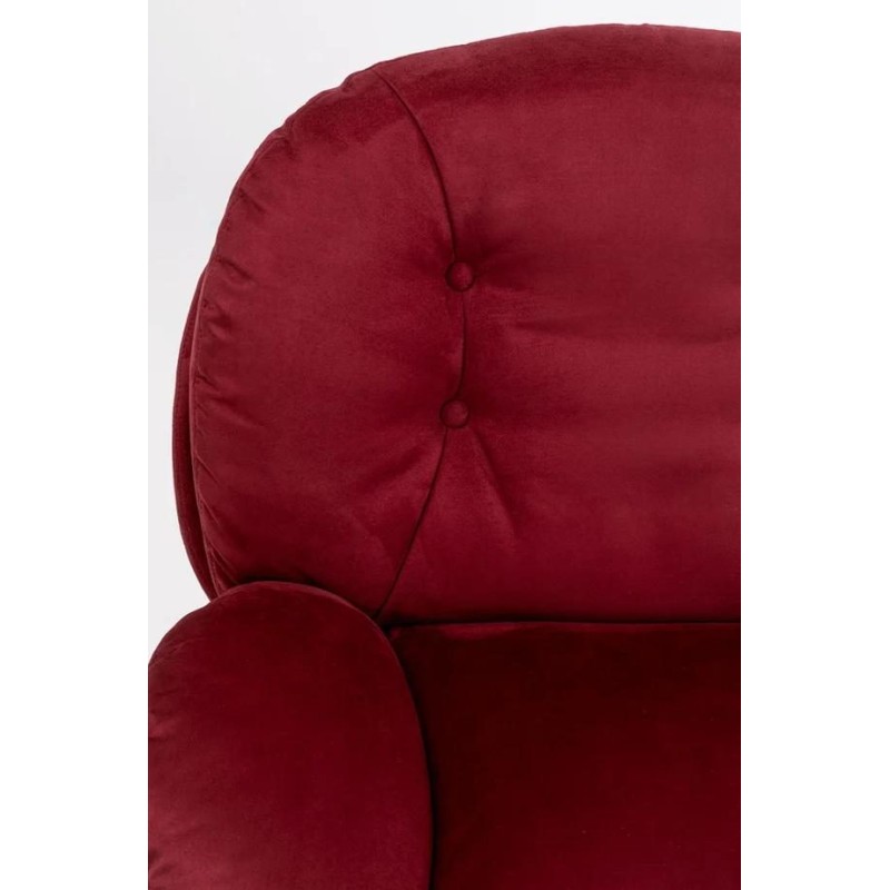 Fotoliu rotativ Cosy, metal, poliester, rosu, H.86 cm, 71886