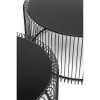 Set 2 masute de cafea Wire, metal, sticla, negru, D.69 cm, 79577