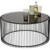 Set 2 masute de cafea Wire, metal, sticla, negru, D.69 cm, 79577