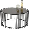 Set 2 masute de cafea Wire, metal, sticla, negru, D.69 cm, 79577