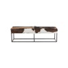 Bancheta Country Life, metal, piele naturala, multicolor, L.140 cm, 80204