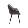 Scaun cu brate Thelma, metal, piele ecologica, gri, H.82 cm, 82243