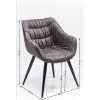 Scaun cu brate Thelma, metal, piele ecologica, gri, H.82 cm, 82243