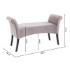 Bancheta Motley, lemn, catifea, gri, L.108 cm, 83296
