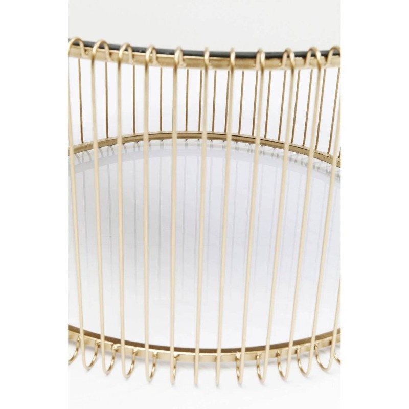 Set 2 masute de cafea Wire, metal, sticla, auriu, D.69 cm, 83456