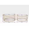 Set 2 masute de cafea Wire, metal, sticla, auriu, D.69 cm, 83456