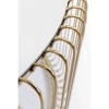Set 2 masute de cafea Wire, metal, sticla, auriu, D.69 cm, 83456