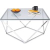 Masuta de cafea Cristallo, metal, sticla securizata, crom/transparent, D.80 cm, 85030