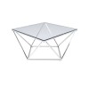 Masuta de cafea Cristallo, metal, sticla securizata, crom/transparent, D.80 cm, 85030