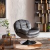 Fotoliu rotativ Cosy, metal, poliester, gri, H.84 cm, 85527