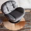 Fotoliu rotativ Cosy, metal, poliester, gri, H.84 cm, 85527