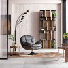Fotoliu rotativ Cosy, metal, poliester, gri, H.84 cm, 85527
