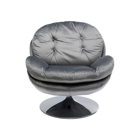 Fotoliu rotativ Cosy, metal, poliester, gri, H.84 cm, 85527