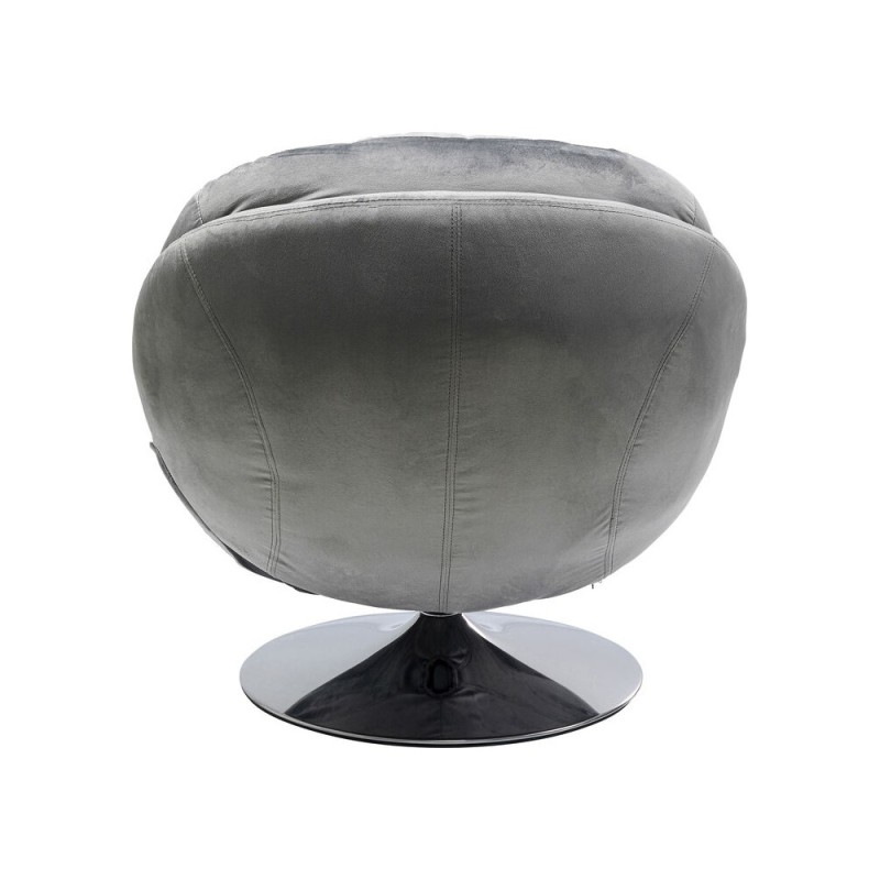 Fotoliu rotativ Cosy, metal, poliester, gri, H.84 cm, 85527