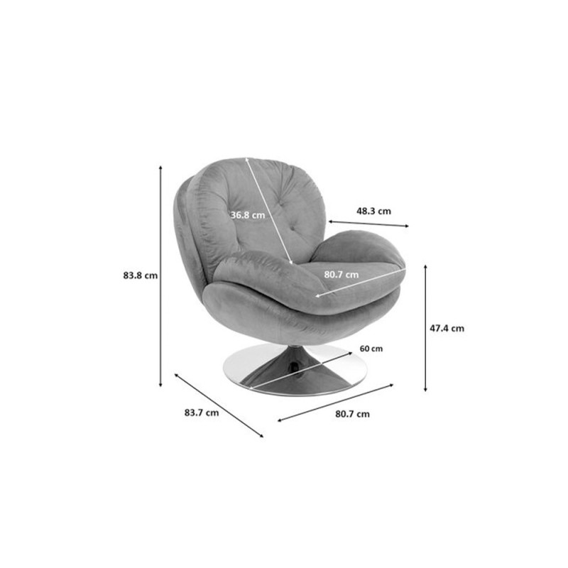 Fotoliu rotativ Cosy, metal, poliester, ambra, H.84 cm, 85528