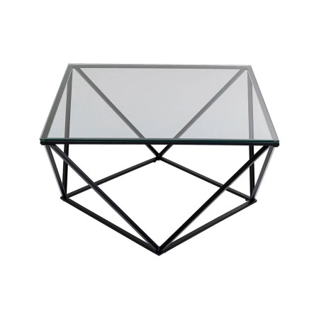 Masuta de cafea Cristallo, metal, sticla securizata, negru/transparent, D.80 cm, 85604