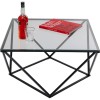 Masuta de cafea Cristallo, metal, sticla securizata, negru/transparent, D.80 cm, 85604