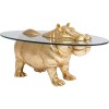 Masuta de cafea Hippo, polirasina, sticla securizata, auriu/transparent, L.80 cm, 86187