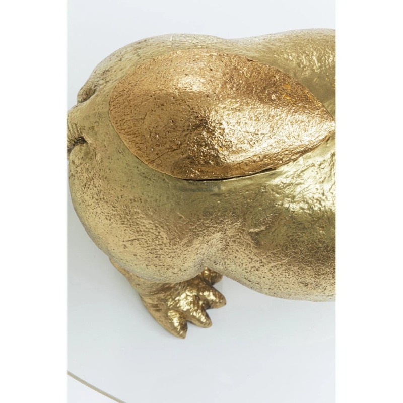Masuta de cafea Hippo, polirasina, sticla securizata, auriu/transparent, L.80 cm, 86187