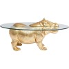 Masuta de cafea Hippo, polirasina, sticla securizata, auriu/transparent, L.80 cm, 86187