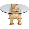 Masuta de cafea Hippo, polirasina, sticla securizata, auriu/transparent, L.80 cm, 86187