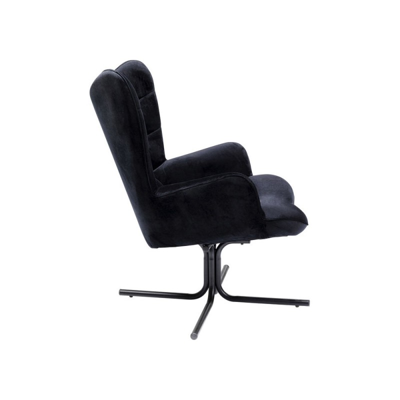 Fotoliu rotativ Oscar, metal, poliester, negru, H.95 cm, 86363